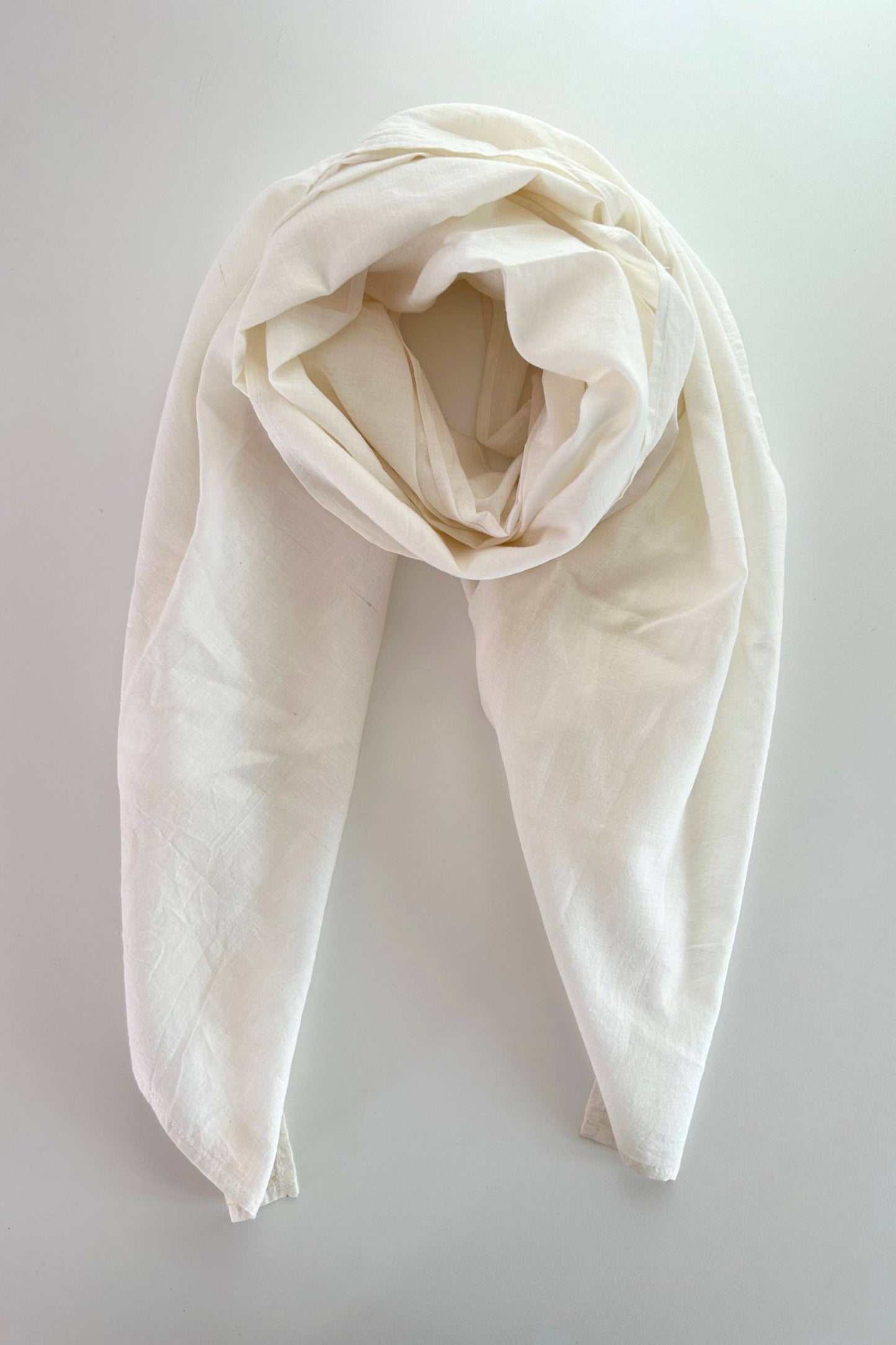 WHITE - Handspun Cotton Scarf