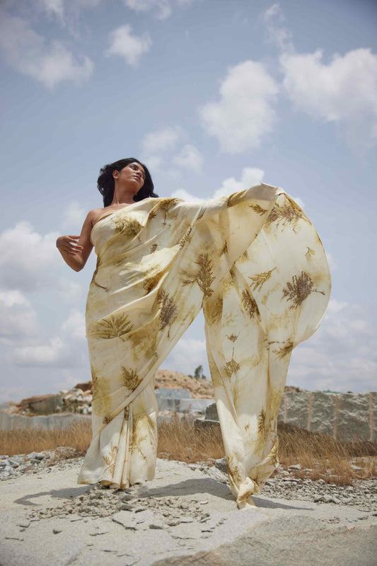 FROZEN FOREVER - Mulberry Silk Saree