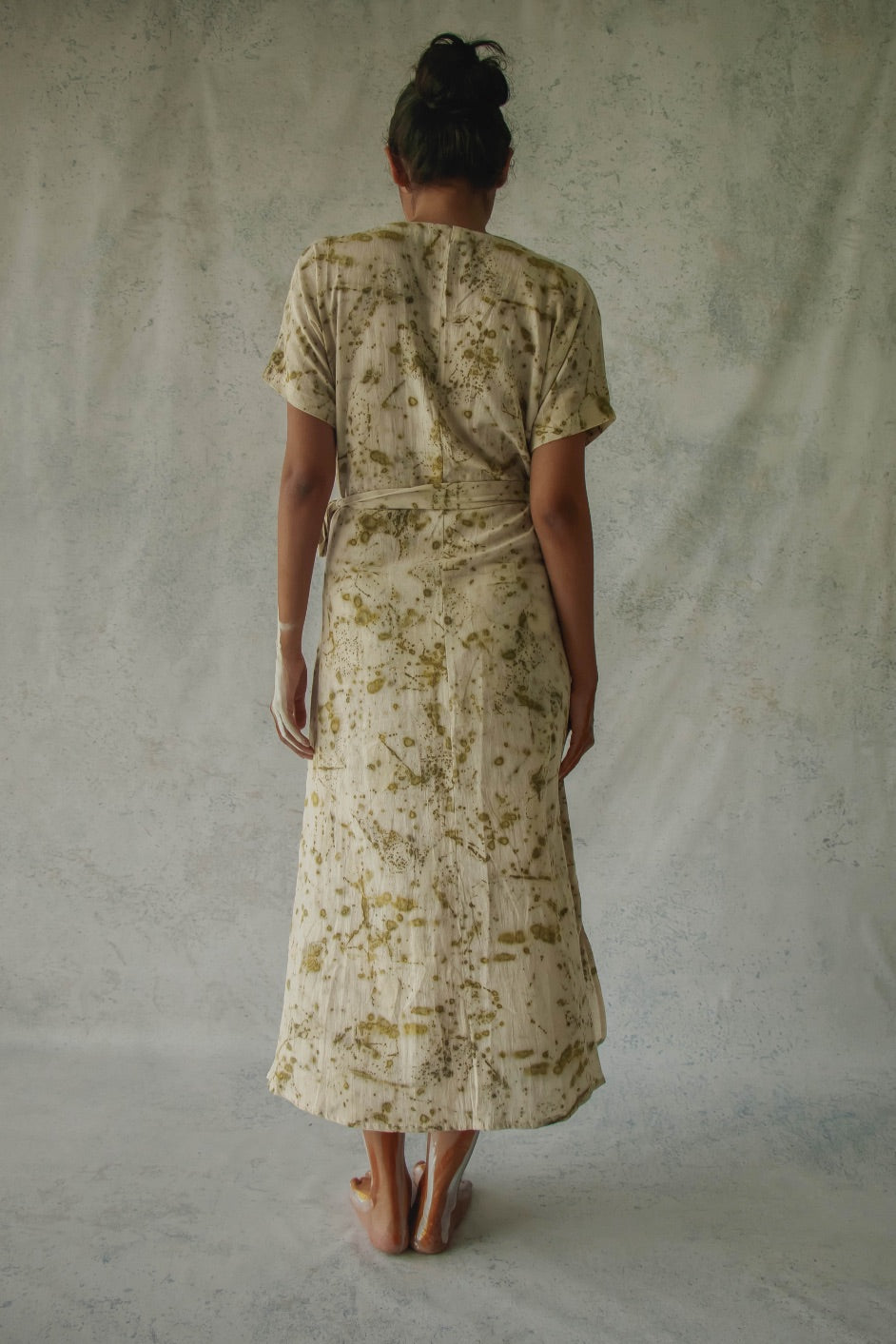 BITS OF GREEN - Wrap Dress