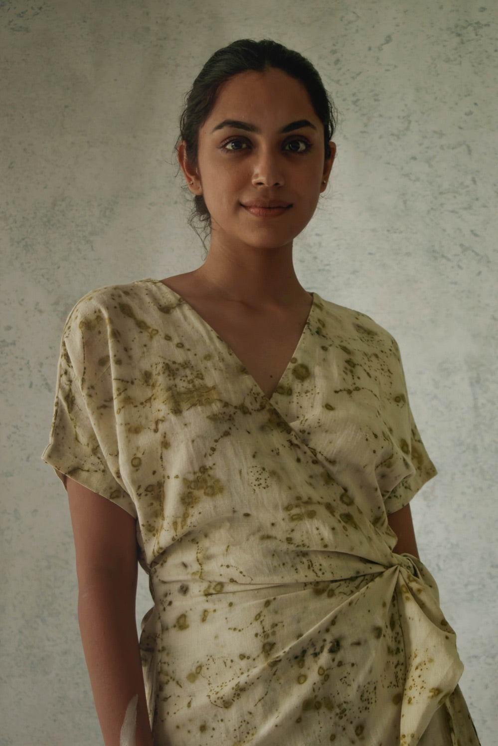 BITS OF GREEN - Wrap Dress