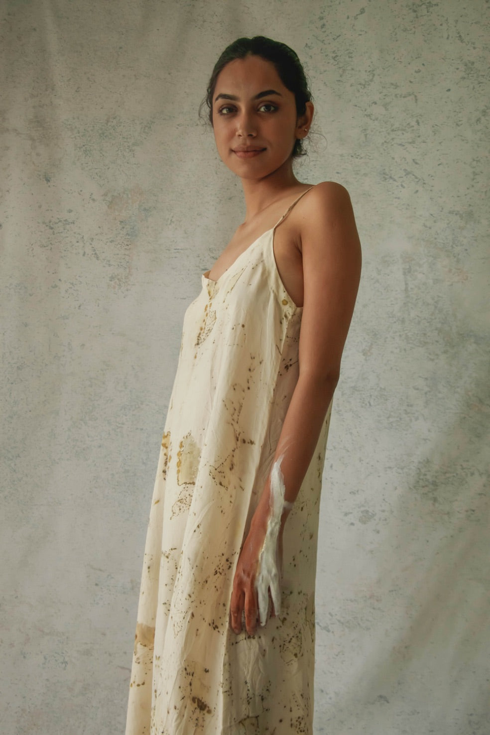 BITS OF GREEN - Long Slip Dress
