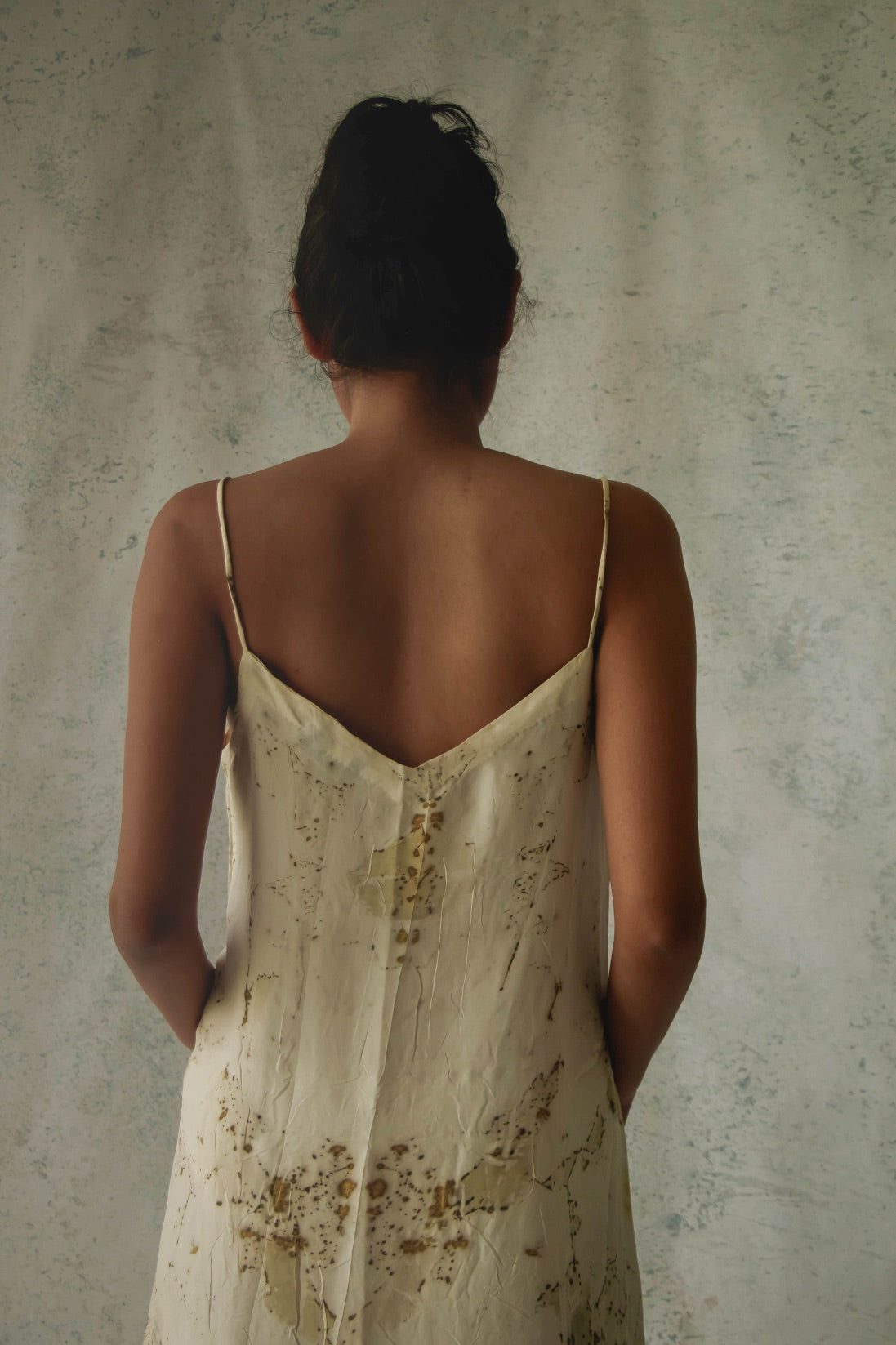 BITS OF GREEN - Long Slip Dress
