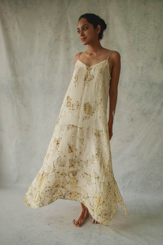BITS OF GREEN - Long Slip Dress