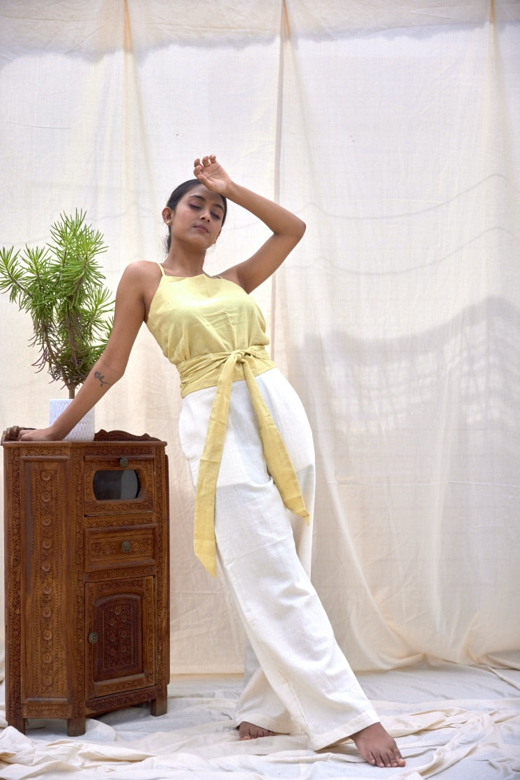 NATURAL YELLOW - Tie-up Cami
