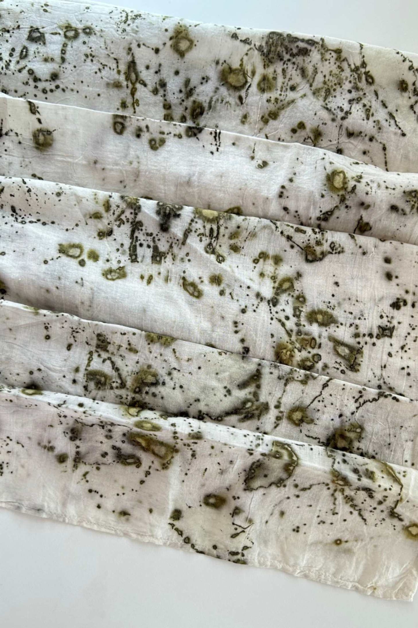 BITS OF GREEN - Handspun Cotton Scarf