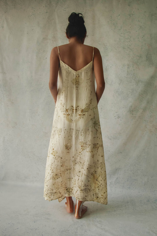 BITS OF GREEN - Long Slip Dress