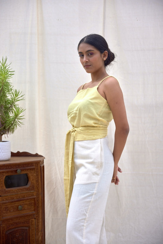 NATURAL YELLOW - Tie-up Cami