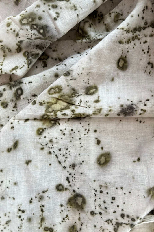 BITS OF GREEN - Handspun Cotton Scarf